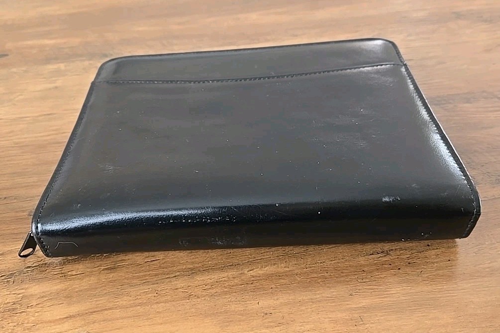 1996 AT-A-GLANCE Organizing System Faux Leather Black NEW (READ) w/Inserts 8X10