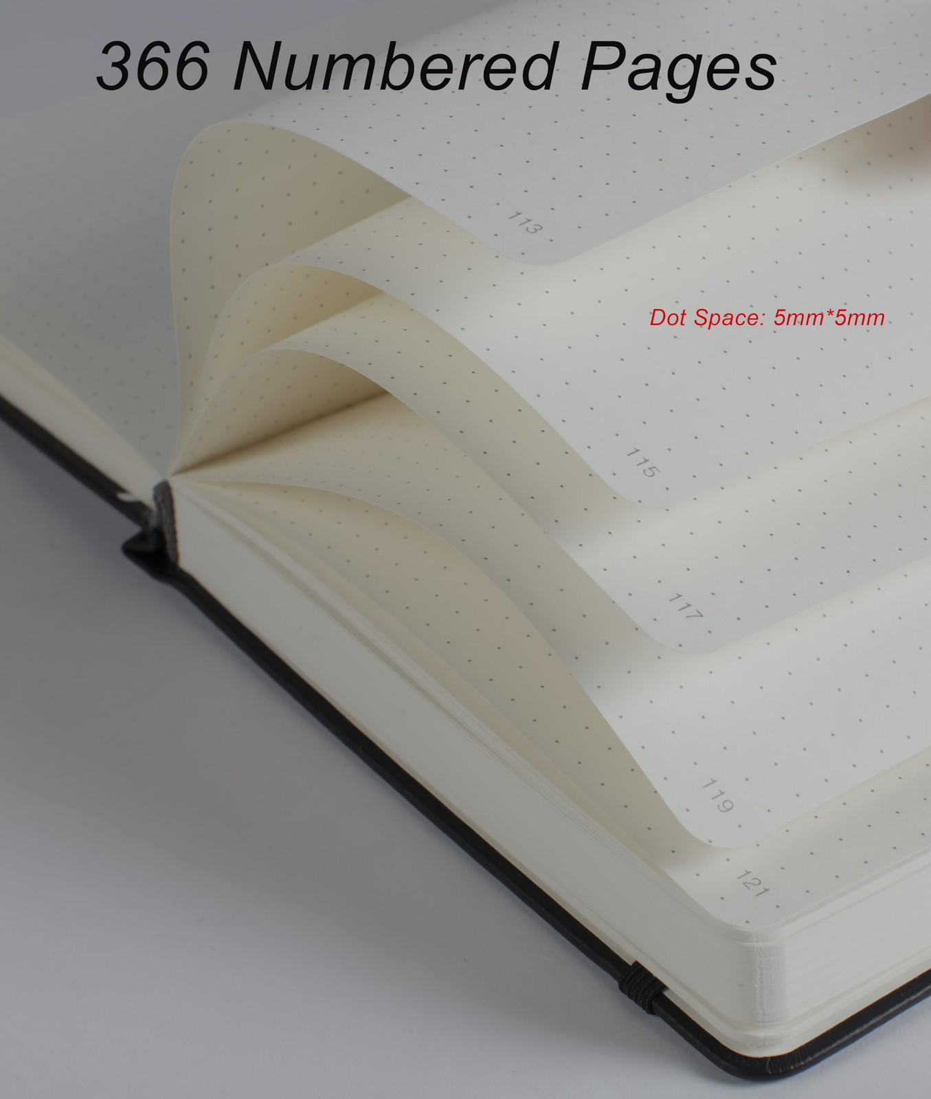 Thick Bullet Notebook with 366 Numbered Pages, A5 Dotted Journal for Writing …