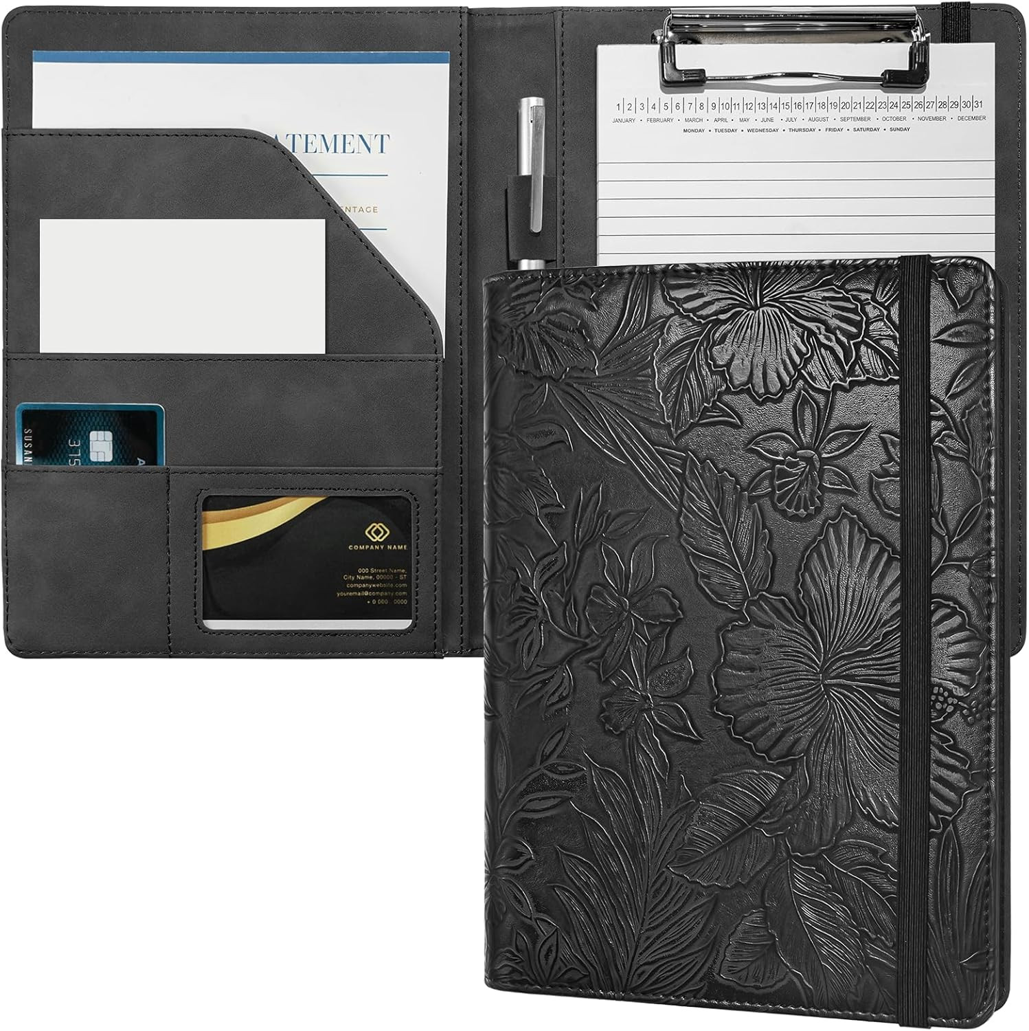 Small Padfolio Clipboard Folder for 5X8 Inch Writing Pads, Compact A5 Portfolio