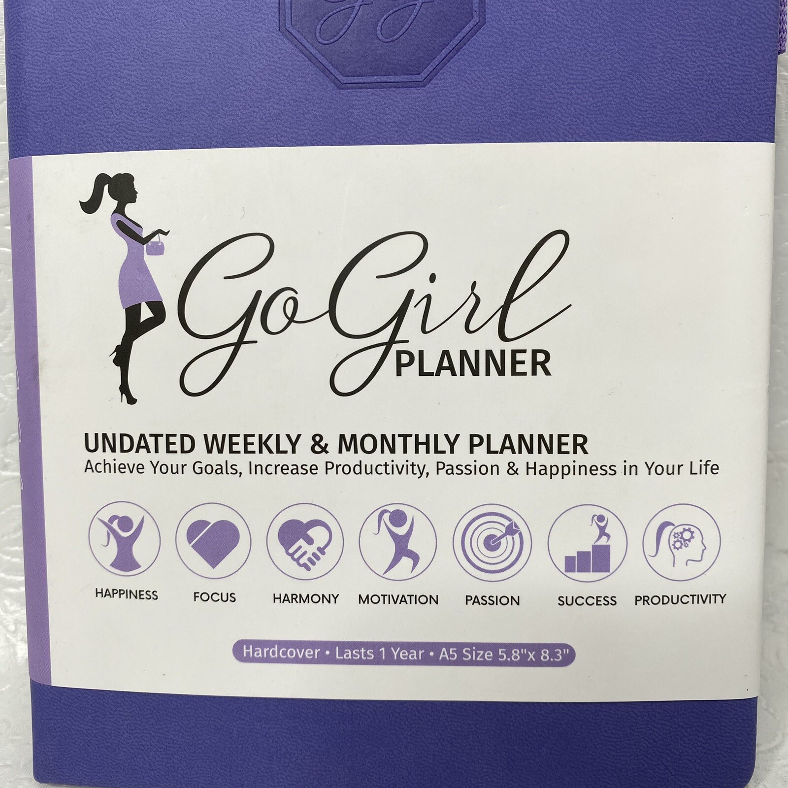 Go Girl Planner LAVENDER Undated Weekly & Monthly 1 Year A5 5.8×8.3 w 160 Pages