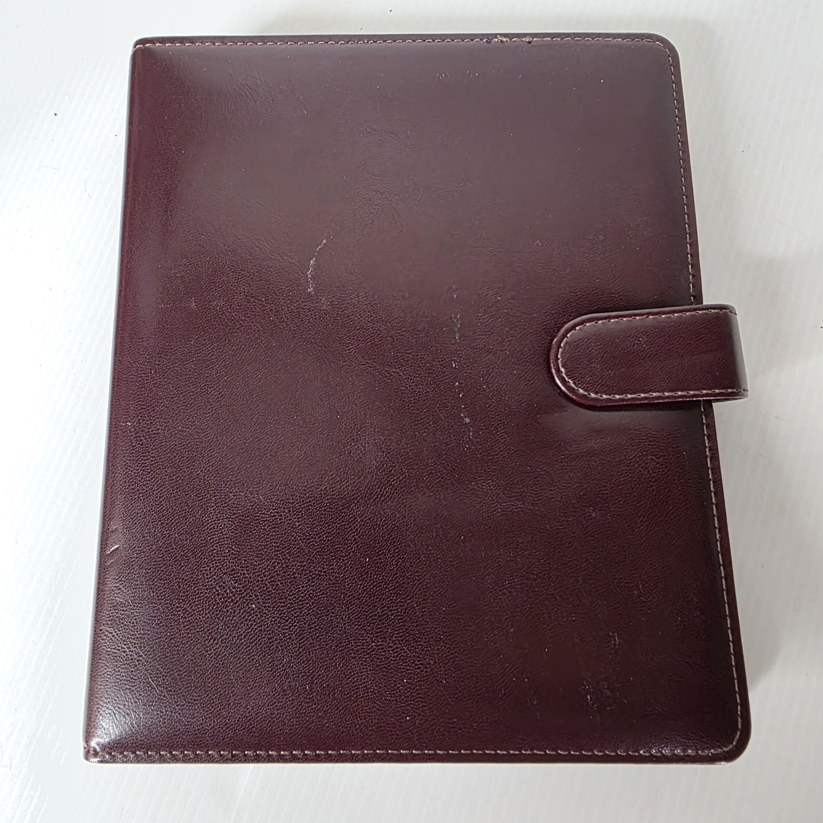 Vintage Rolodex Personal Organizer 8.5×6.5 Faux Leather 6 Ring Burgundy Snap