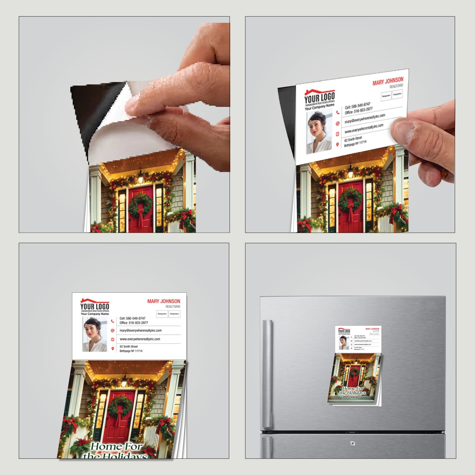 2027 Home for the Holidays Magnetic Calendar Real Estate Agent Promo Gift RC607