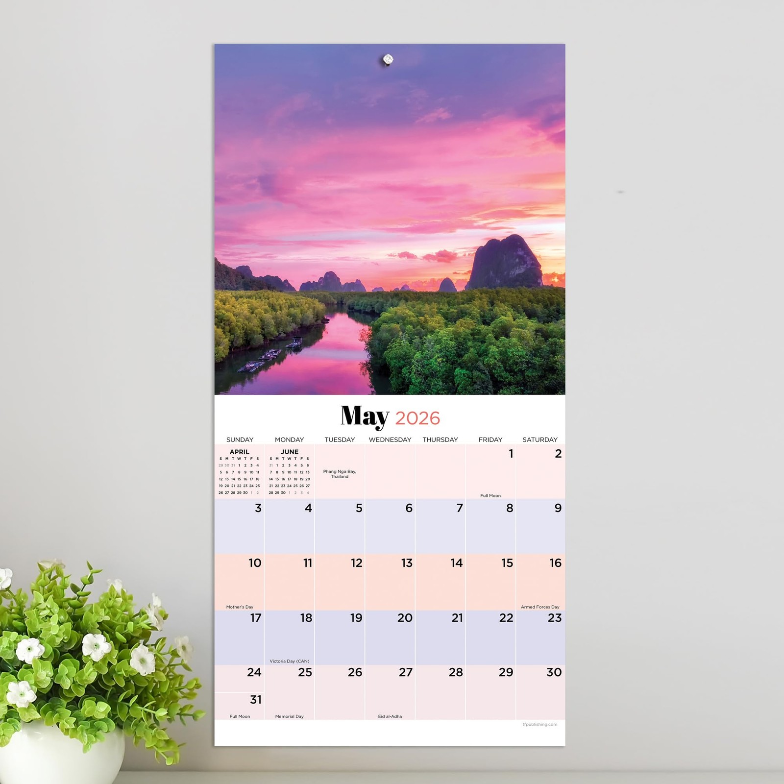 TF Publishing 2026 Sunsets Mini Calendar with Monthly 7×7 inches, Sunset