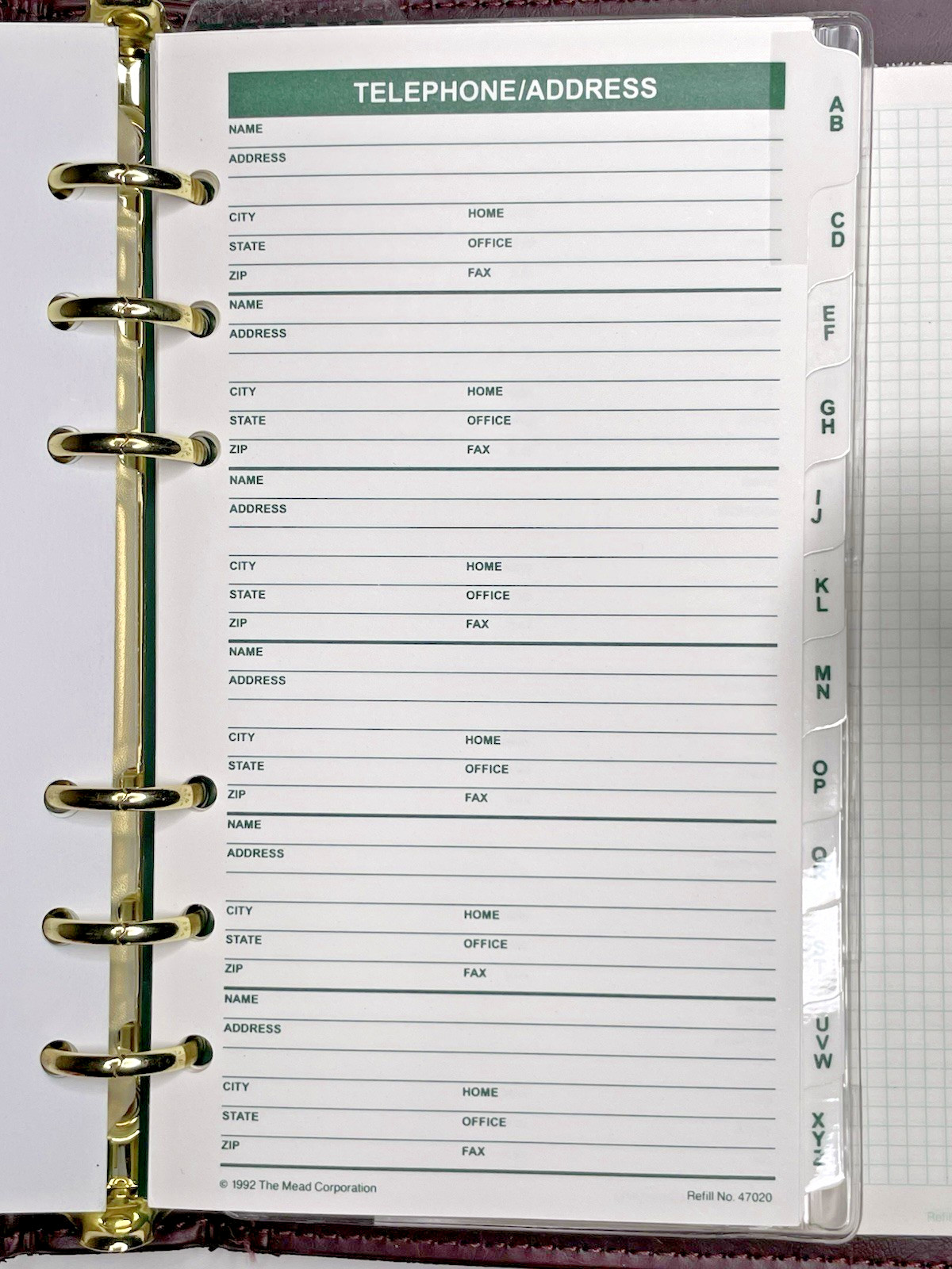 Cambridge Personal Day Planner Burgundy #47104 7.25 x 5.5″ NOS 1994 Vintage 90’s