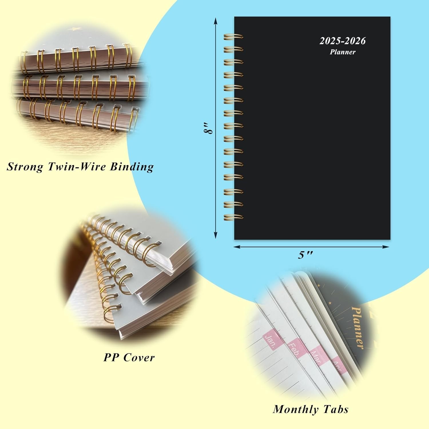 Planner 2024-2025 Daily Weekly Monthly Planner- 2024 Calendar Planner Jan to Dec