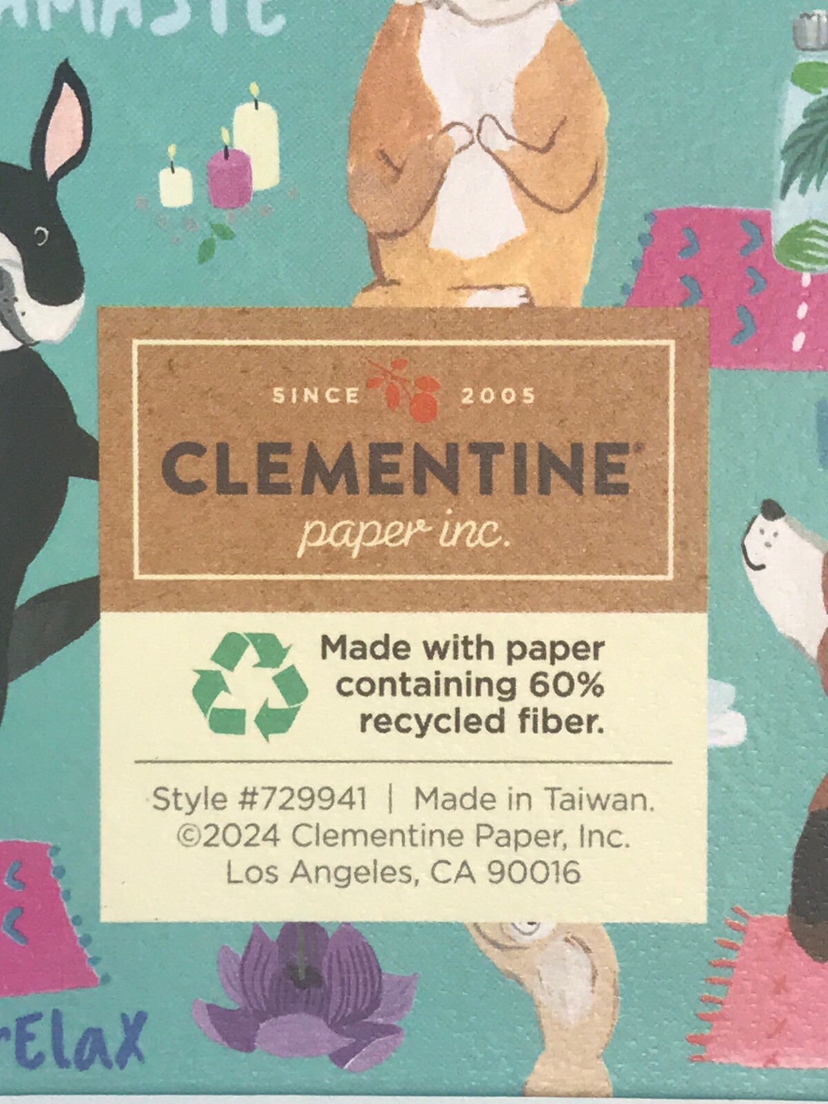 Clementine Dog Yoga Pose Lined Spiral Journal Notebook Recycled Fiber