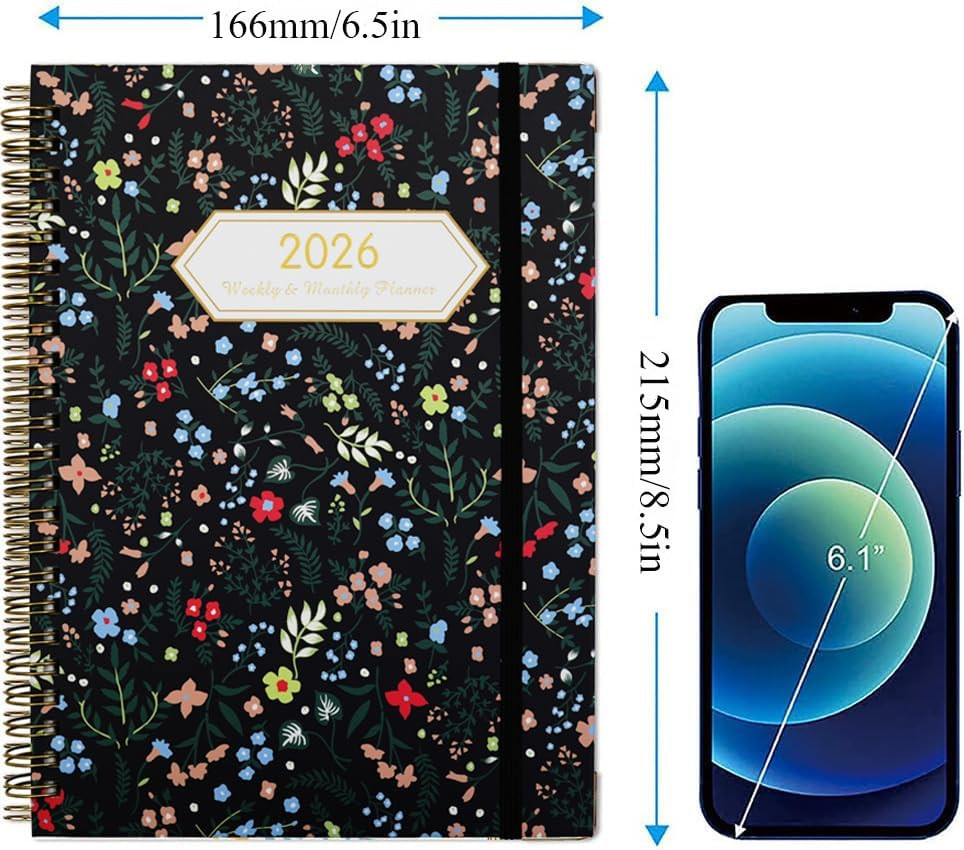 2026 Planner, Monthly and Weekly Calendar 2026, Jan.2026-Dec.2026, 8.5” x 6.5”