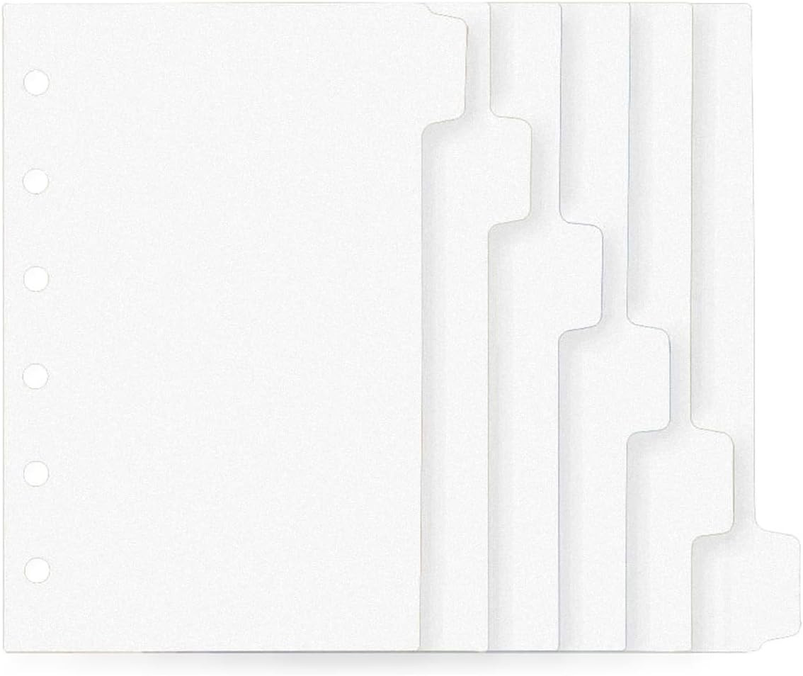 A7 Binder Dividers Frosted Binder Inserts 6-Tab 6 Rings Planner Accessories Refi