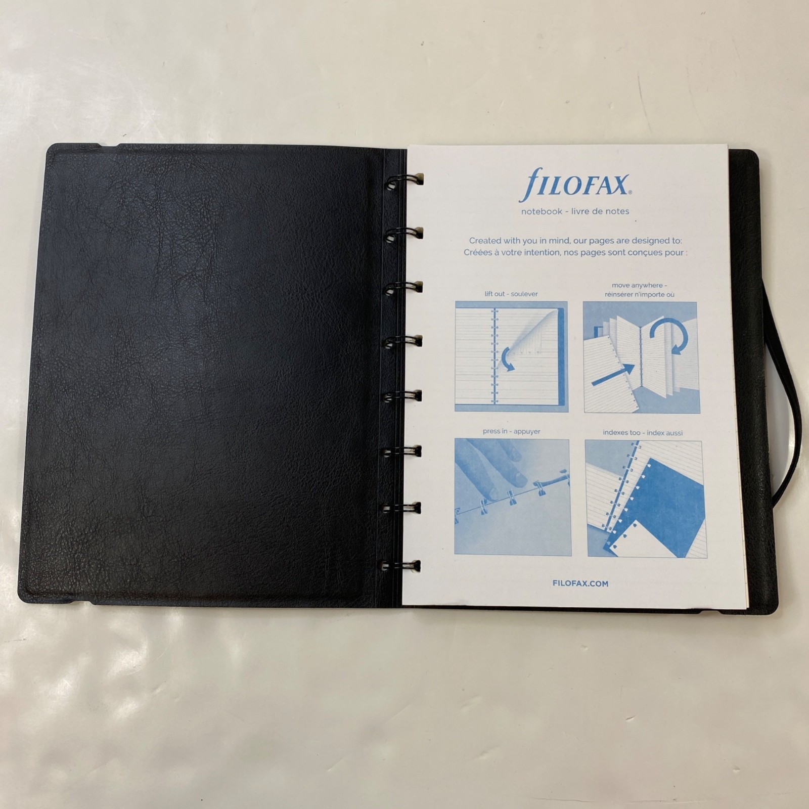 Filofax A5 Black Leather Notebook eBay Logo Elastic Closure eBayana