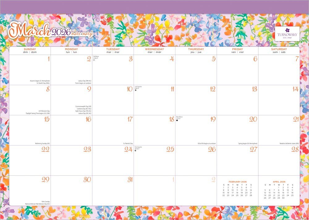 House of Turnowsky OFFICIAL | 2026 17×12 Inch Monthly Desk Pad Calendar