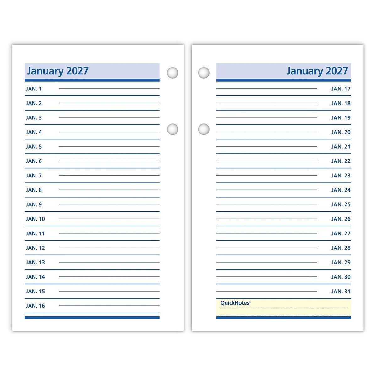 At-A-Glance 2026 Quick Notes E517-50 Daily Calendar Refill