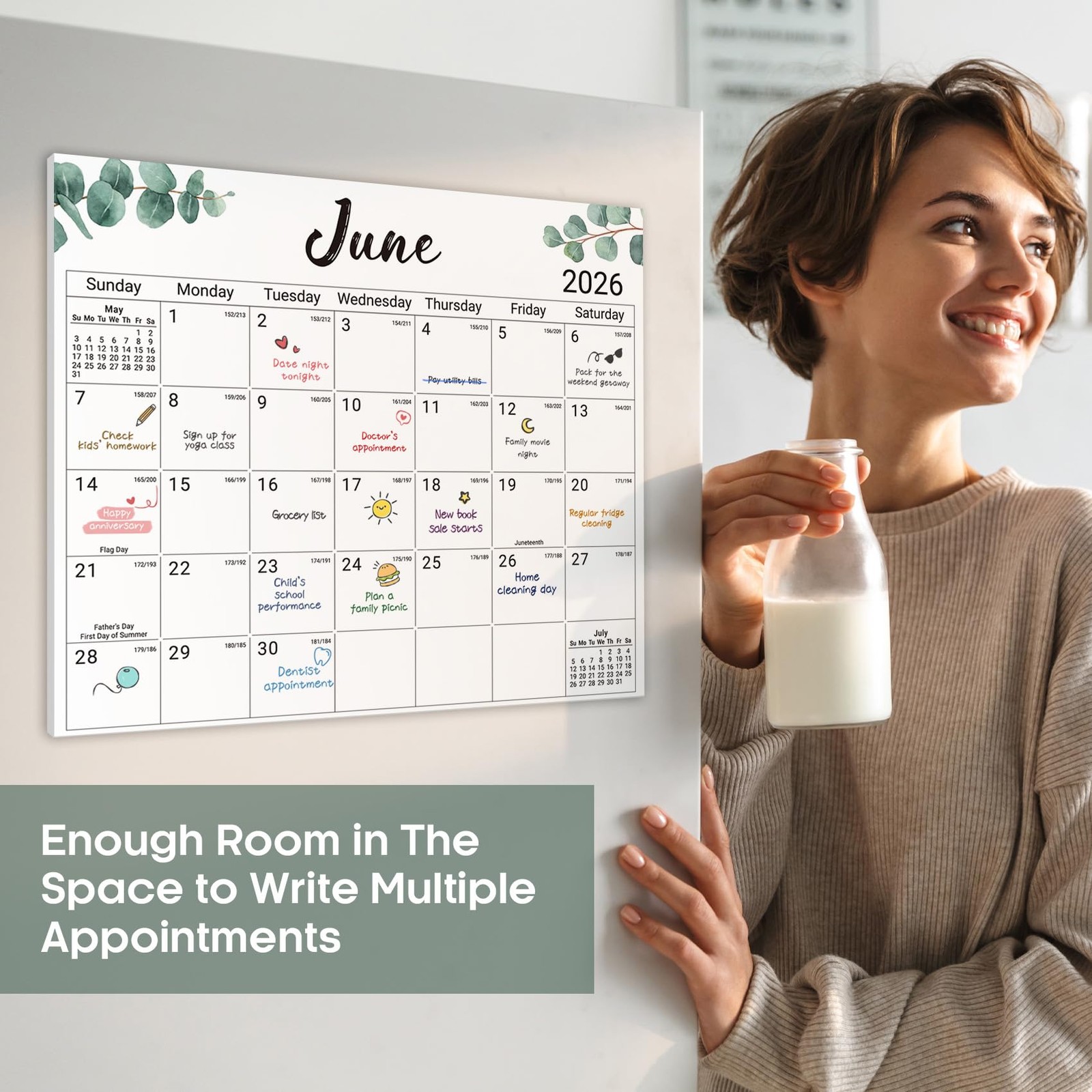 Aesthetic 2026-2027 Magnetic Calendar for Apr 2026 – Dec 2027, a-Nature