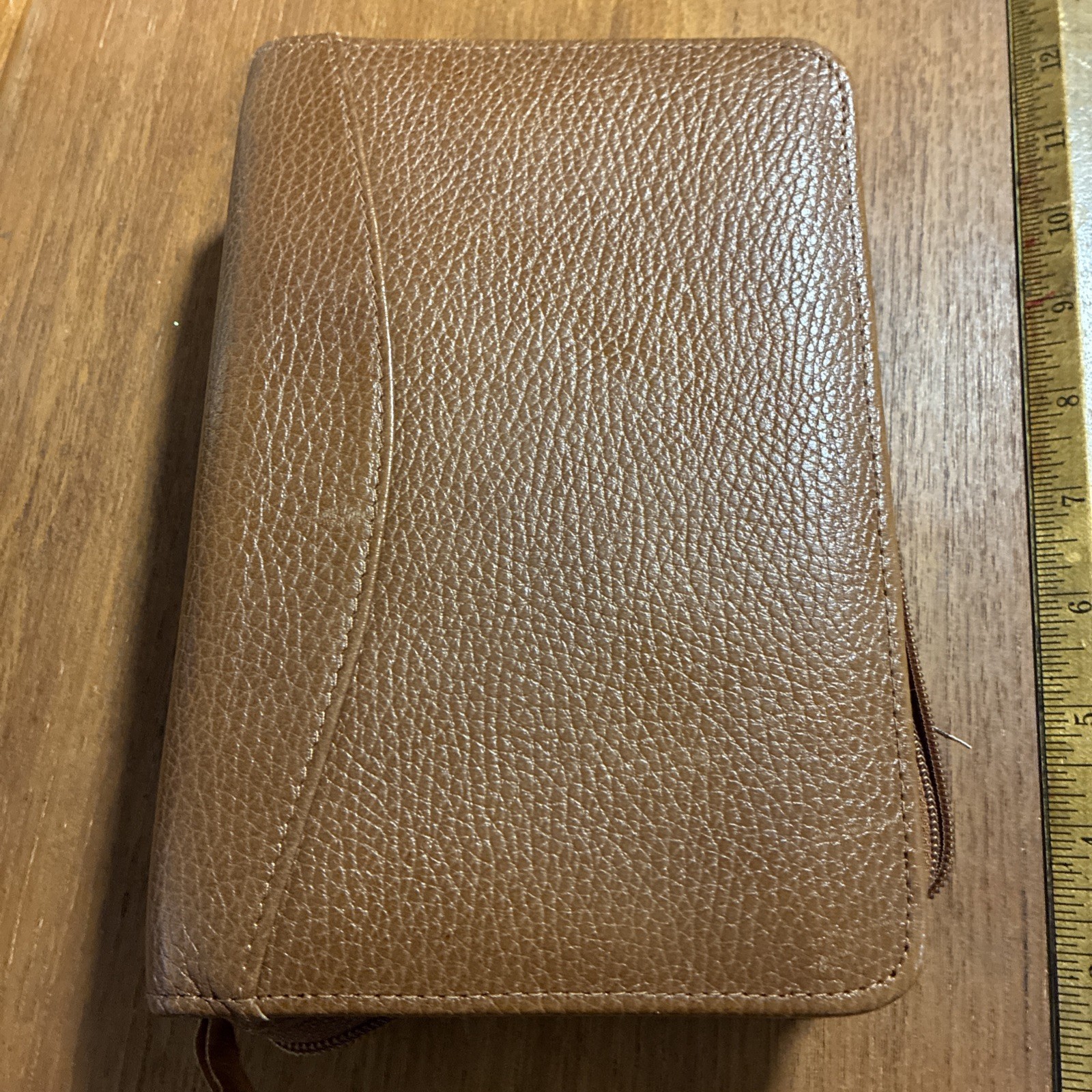 Boulder Ridge Leather Brown Binder Organizer Planner 6 Ring Zip Around Wallet A6