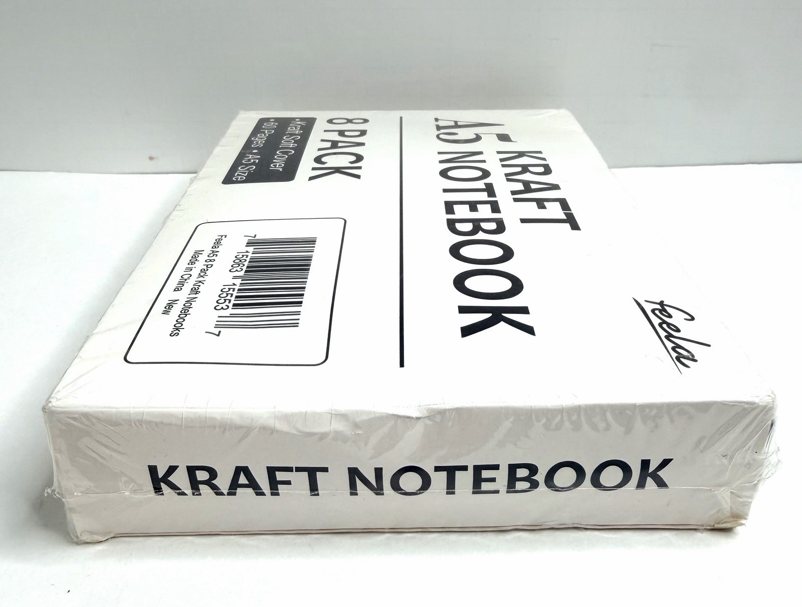 feela A5 Kraft Notebooks, 60 Lined Blank Pages Travel Journal Bulk