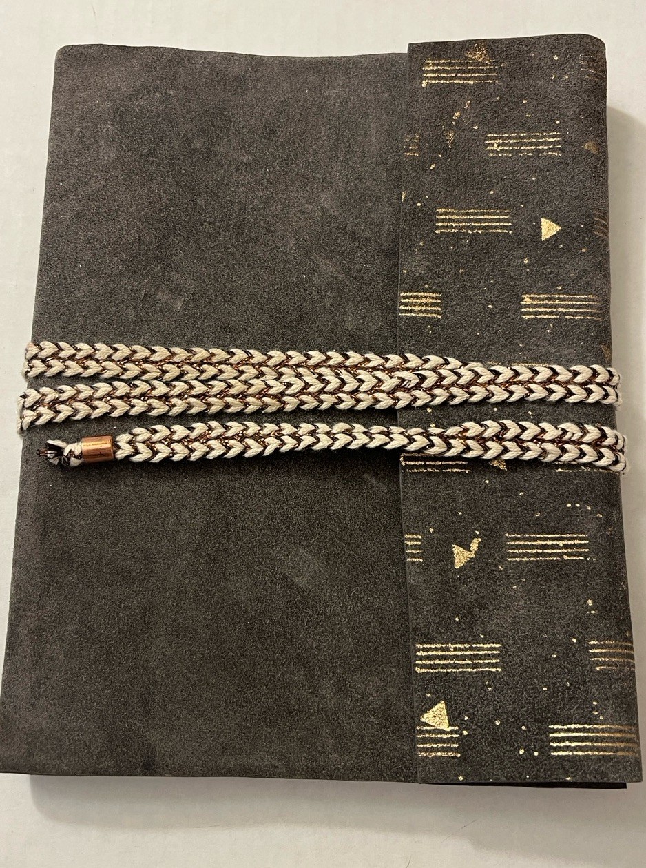 Anthropology Suede Leather Notebook Wrap NEW