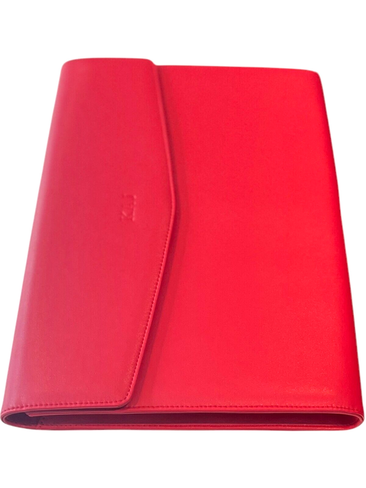 LEVENGER Smooth Dosier Folio – RED – 15″ W x 10.5″ H – KAJ Monogram