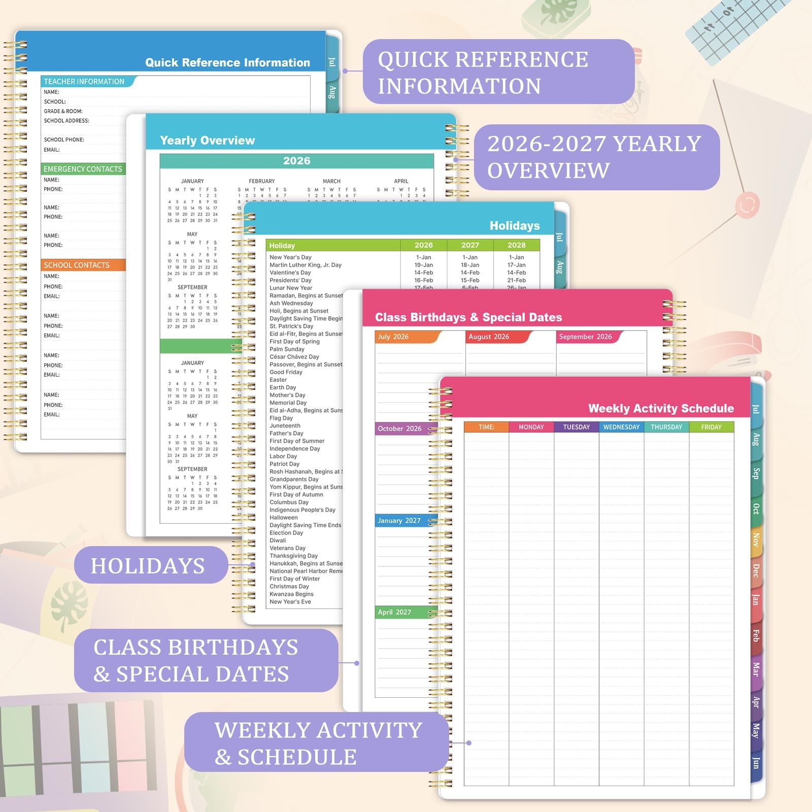 Teacher Planner 20262027 20262027 Teacher Lesson Planners from JULY 2026 JU…