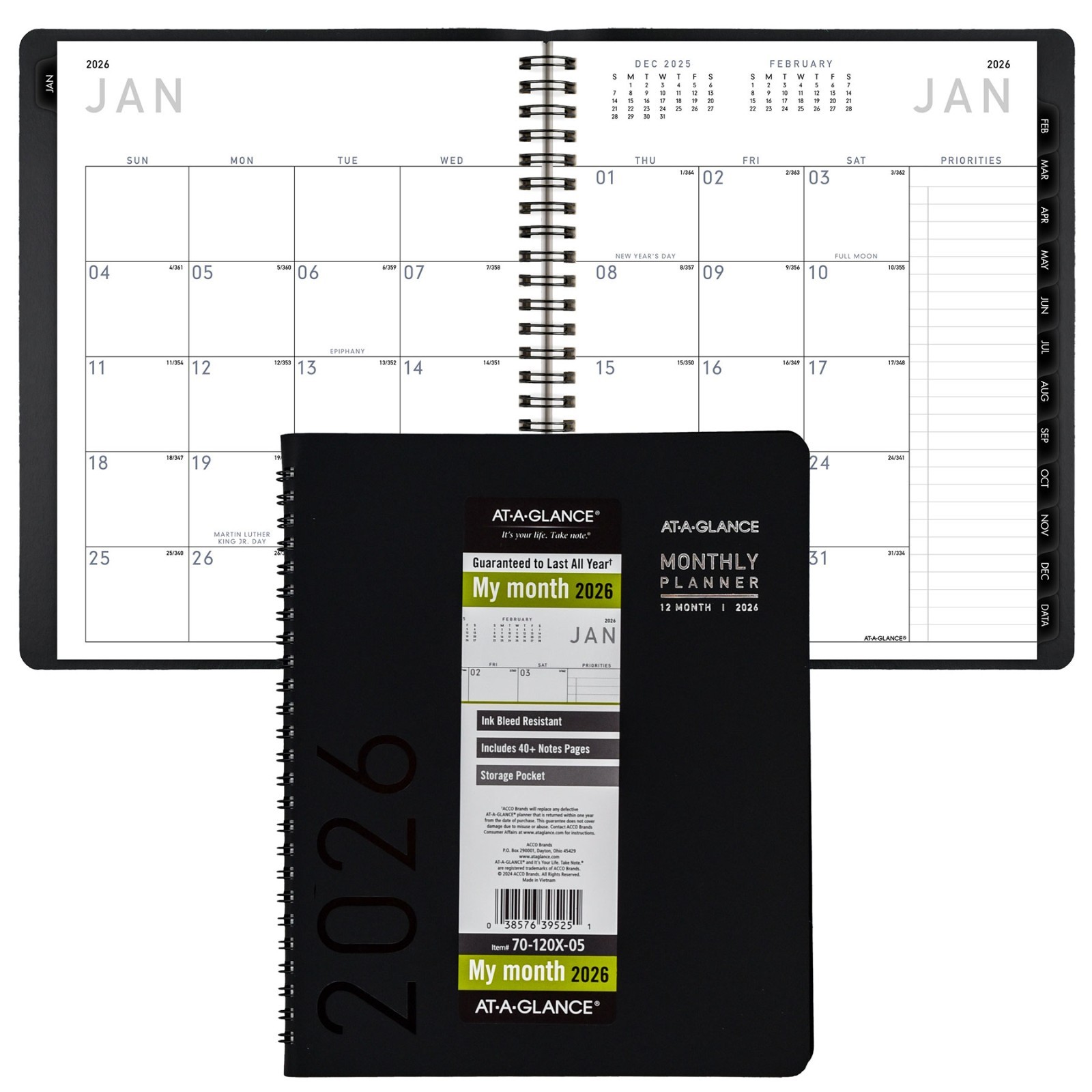 2026 At-A-Glance 70-120X-05 Monthly Planner 7 x 8-3/4″