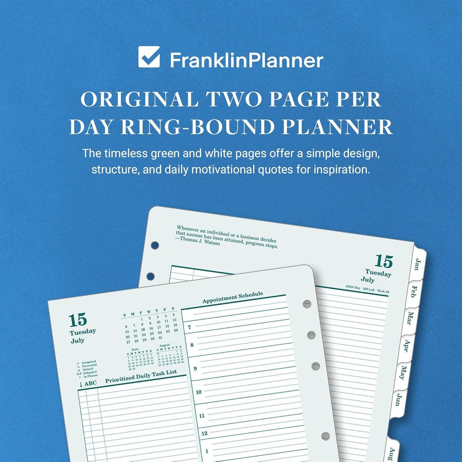 Elegant Ring-Bound Planner: Jul 2025 – Jun 2026, Two Pages Per Day, Monarch Size