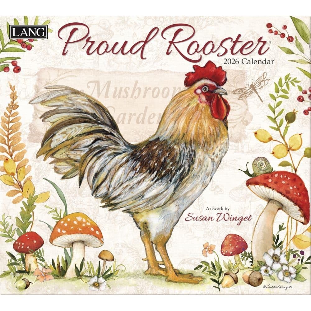 Lang, Proud Rooster 2026 Wall Calendar by Susan Winget, 12.5″W x 0.2″H, 2026