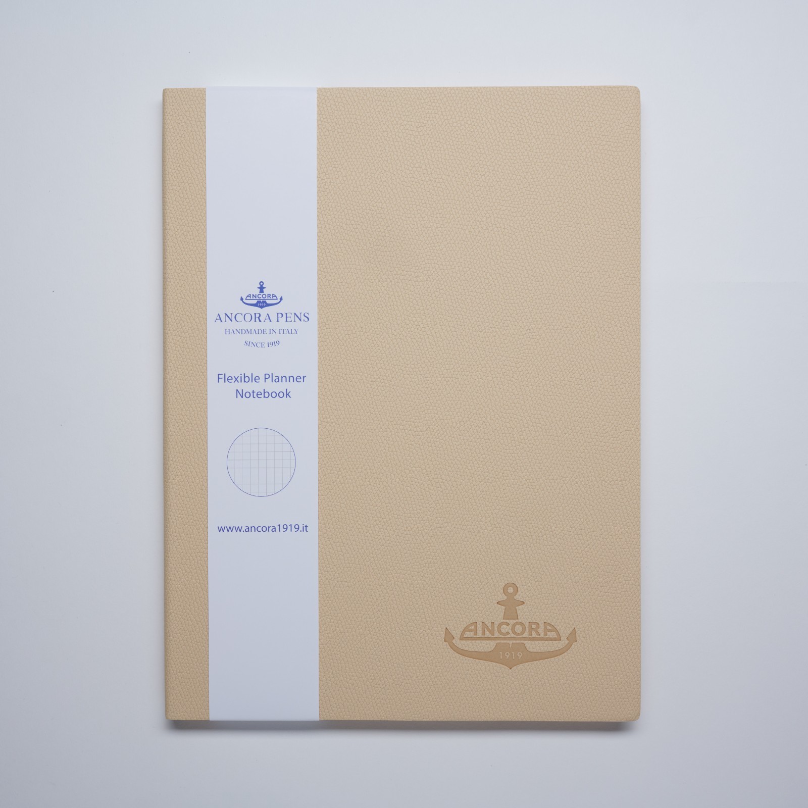Ancora IVORY SAND colour Italian Luxury Leather set of 3 Notebooks ( A6, A5, A4)