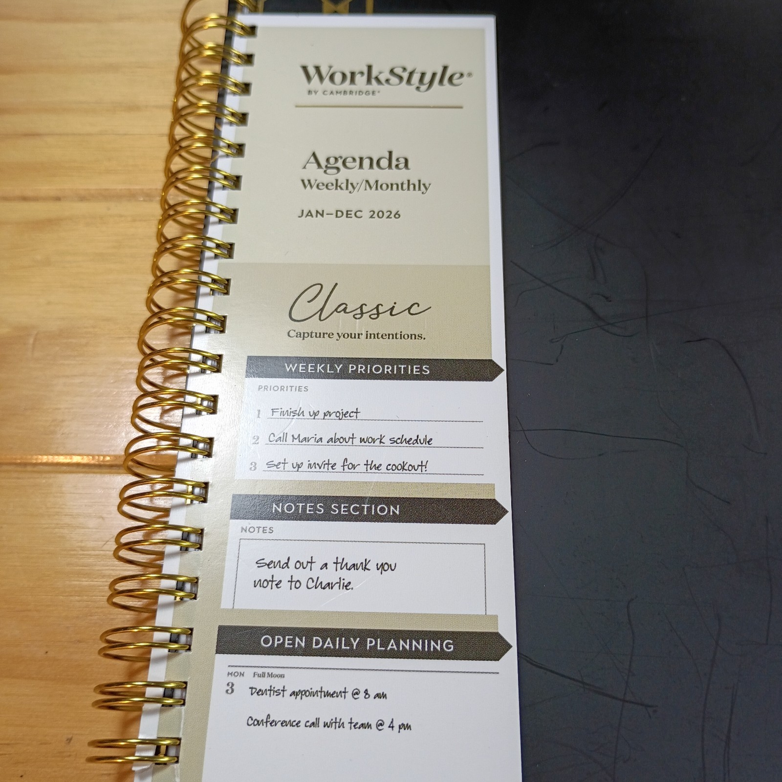 Cambridge Agenda Weekly Monthly Planner 2026 Classic 8-1/2 x 11 In. Wire-O New