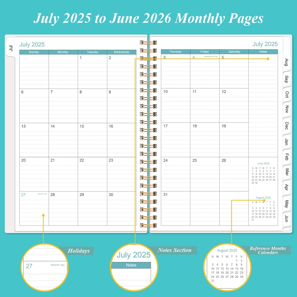 2025-2026 Appointment Book – Daily Hourly 5.8″ x 8.5″, Pink Flowers