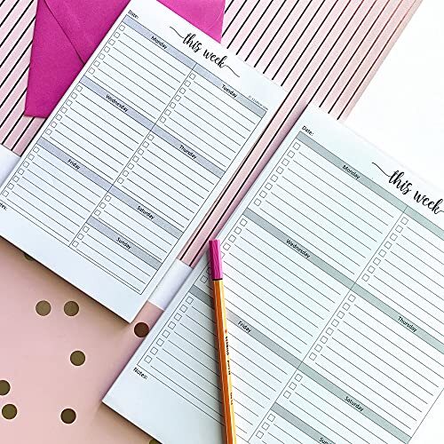 8.5×11 Weekly Checklist Notepad, Made in Letter Size (8.5″ x 11″) Left Margin
