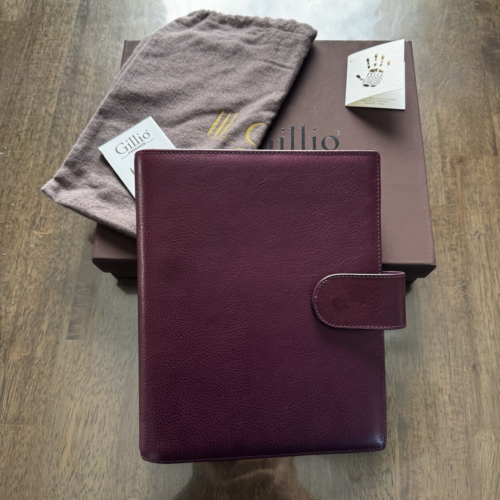 Gillio A5 Amica -Purple Leather Organizer 30MM Large