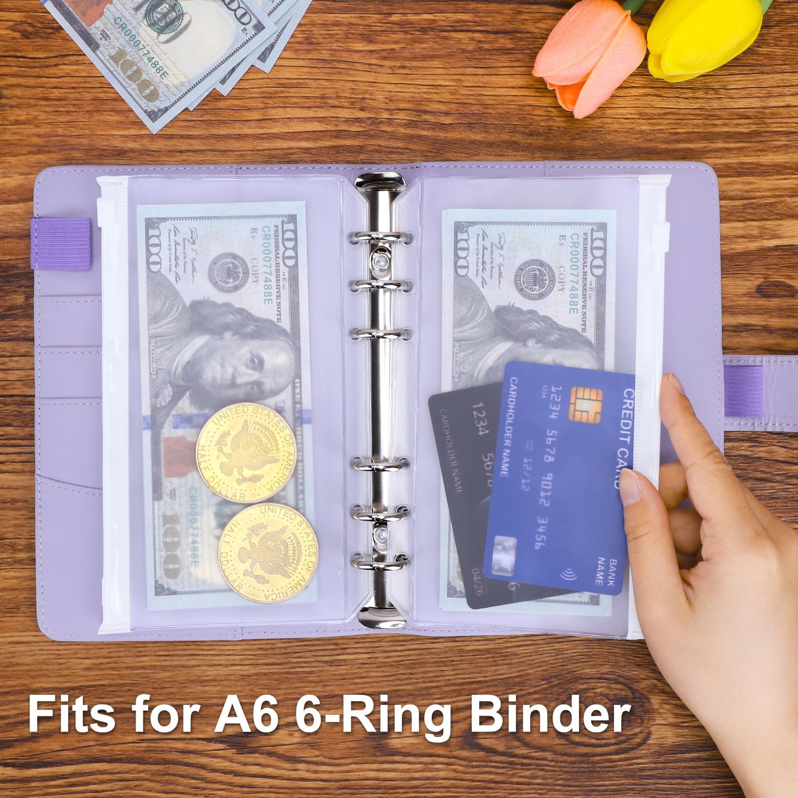 50pcs A6 Binder Pockets 6-Hole Budget Binder Inserts Cash Stuffing Envelopes …