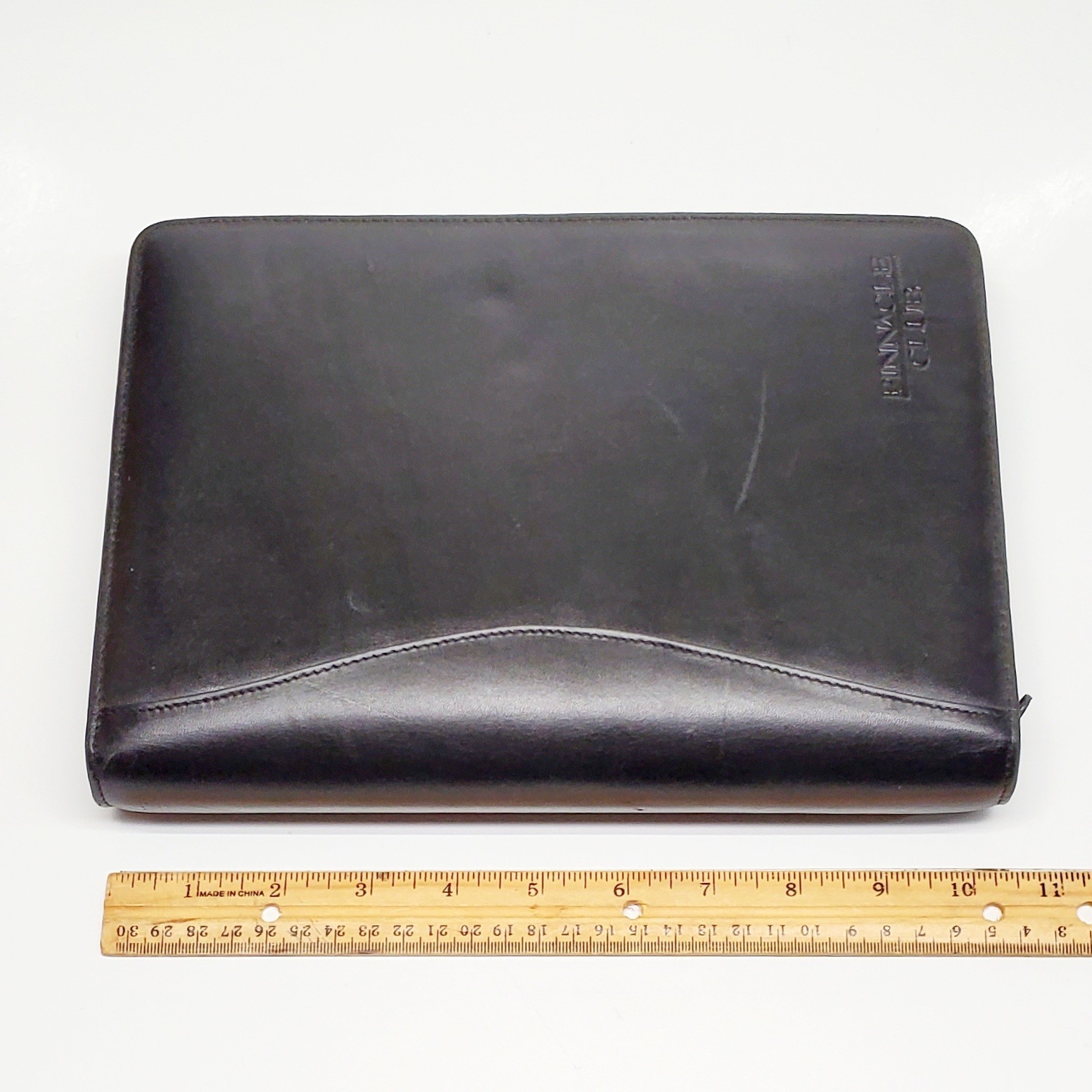 Vintage ~ Day-Timer Black Leather Planner 7 Ring Binder Notebook Organizer 90’s