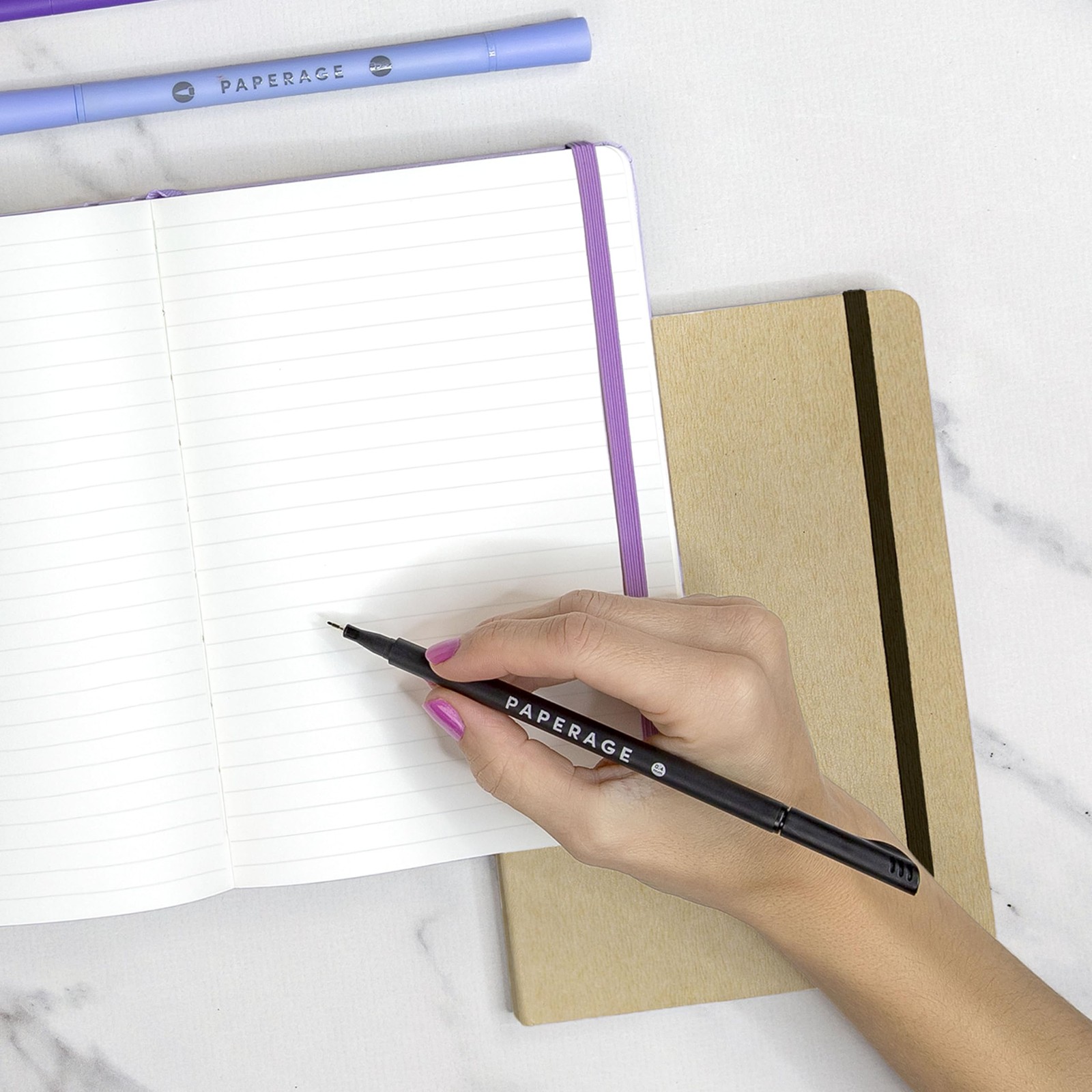 PAPERAGE Recycled Lined Journal Notebook, (Olive), 160 Pages, Medium 5.6 in x…