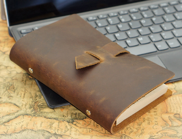 A6 Writing notes Notebook sketchbook Diary Notepad handmade leather brown Q283