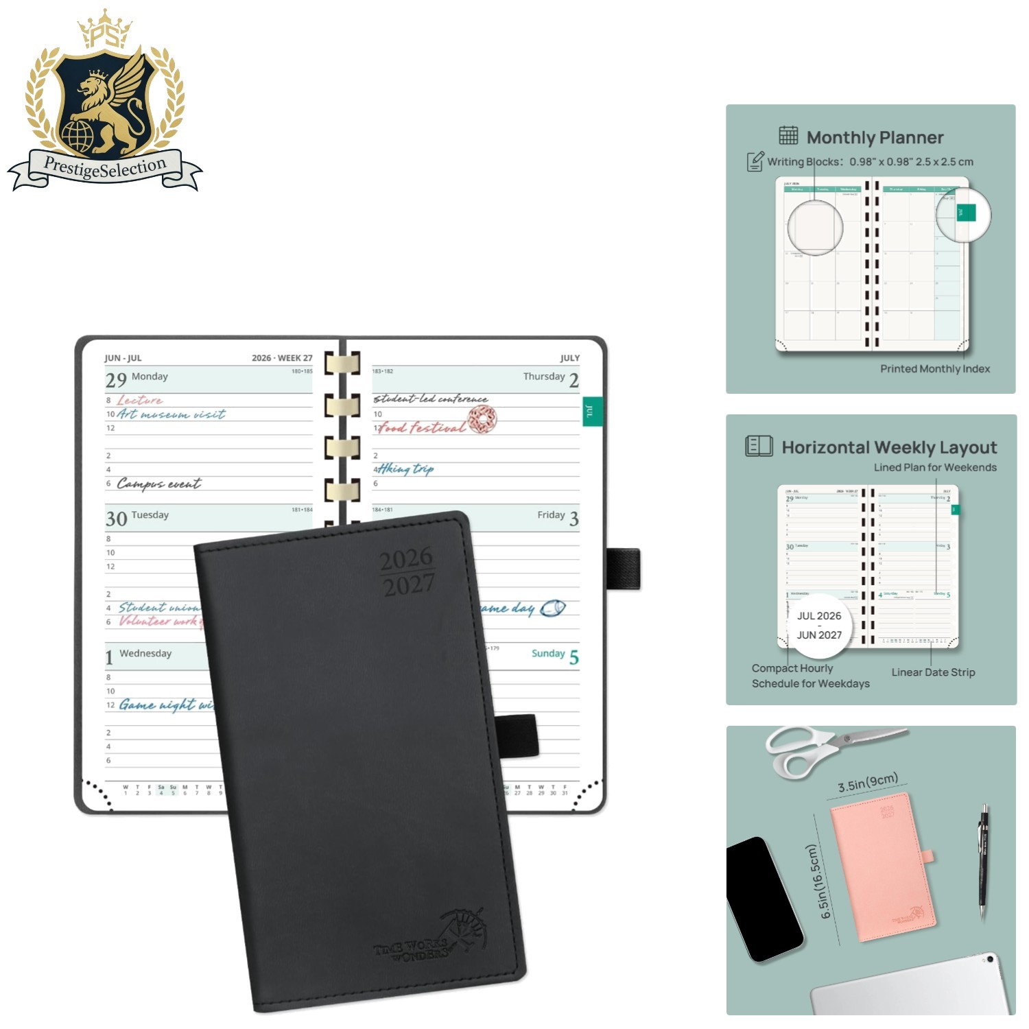 2026-2027 Pocket Planner – Slim, Portable 3.5” x 6.5” Academic Organizer