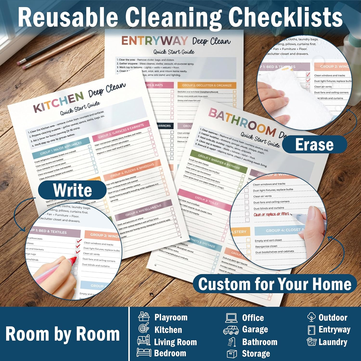 ADHD Cleaning Planner Daily Weekly Monthly Checklist Organizer Version 2