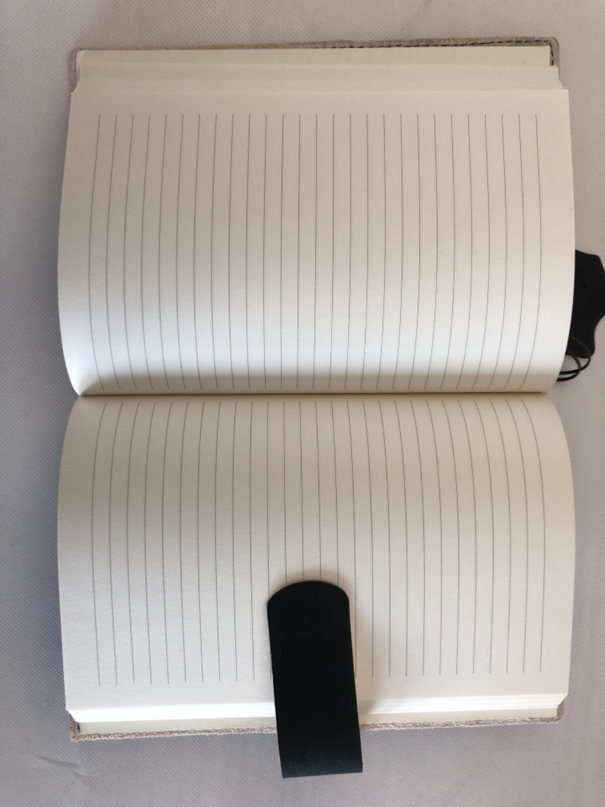 New Made in Italy Pratesia Florence Genuine Leather Black Notebook (Lined Pages)