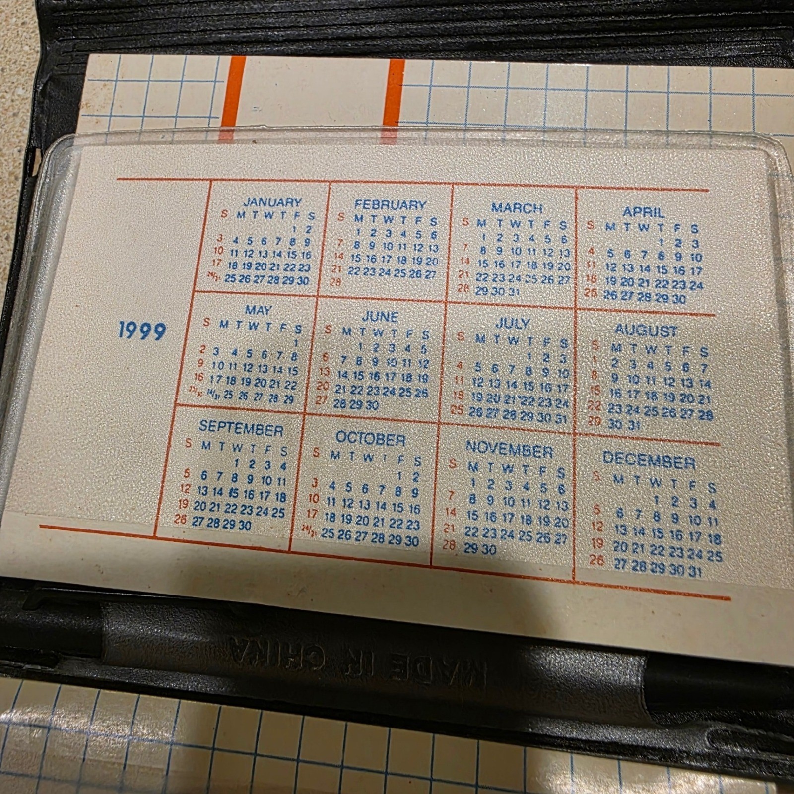 Pocket Planner Burgundy 1999 Faux Lizard Address Book, “little black book”