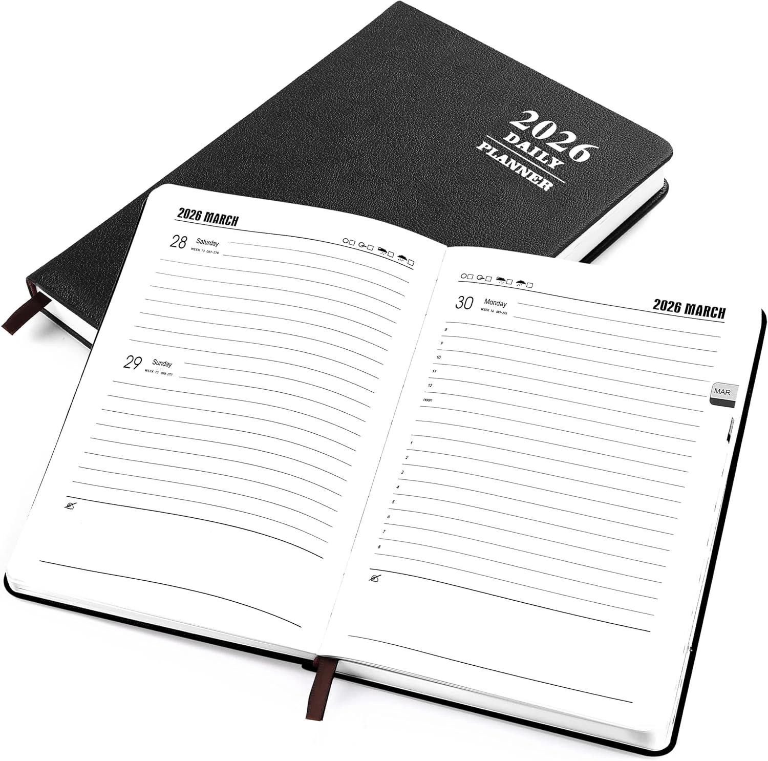 2026 Daily Hourly Planner – One Page a Day, 2026 Diary 5.7 X 8.3" Hardcover