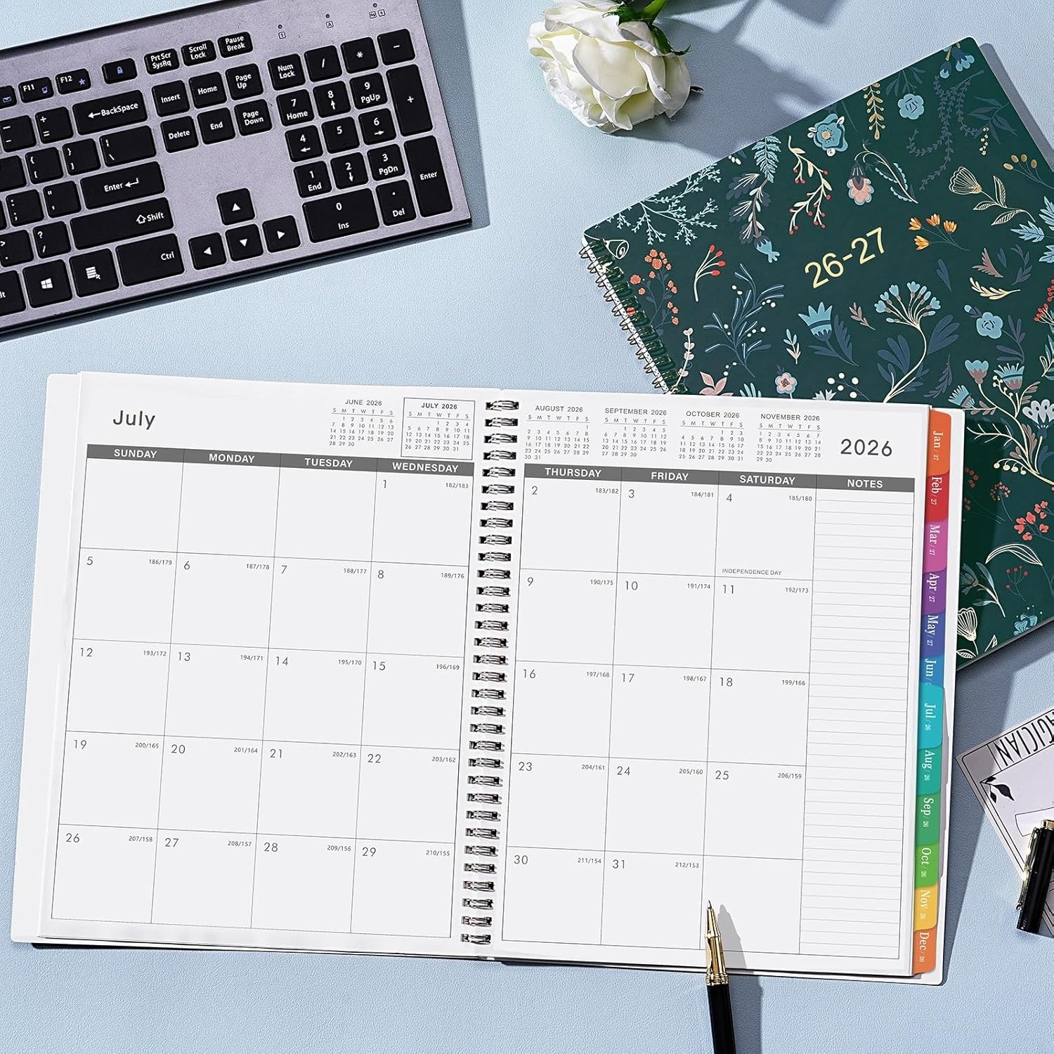 Luxurious 2026-2027 Monthly Organizer – 9×11 with Flexible Cover and Pocket