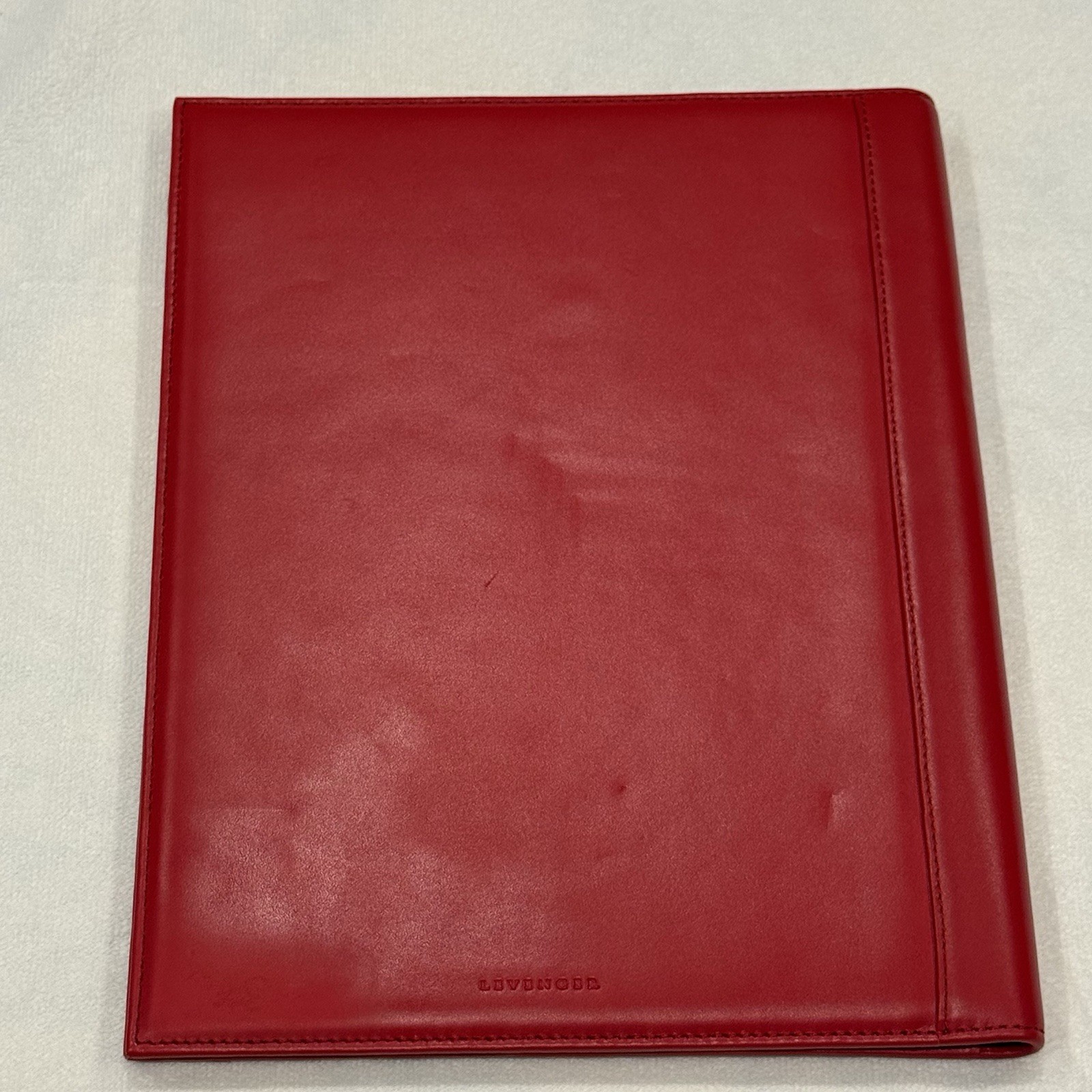 Levenger Executive Padfolio Tyler Folio Red Smooth Leather 10x12x1”