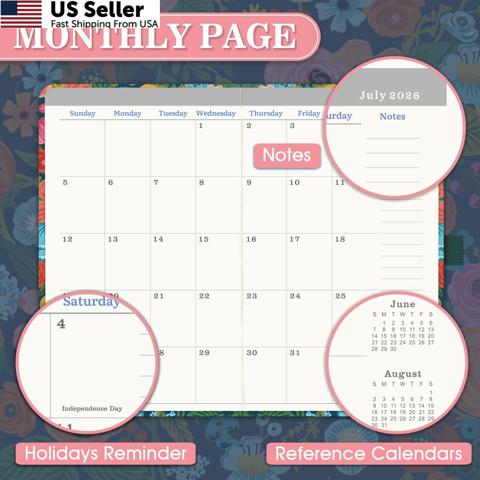 Pocket Calendar 2026-2029 – 3 Year Monthly Planner 2026-2029, Jul. 2026 -…