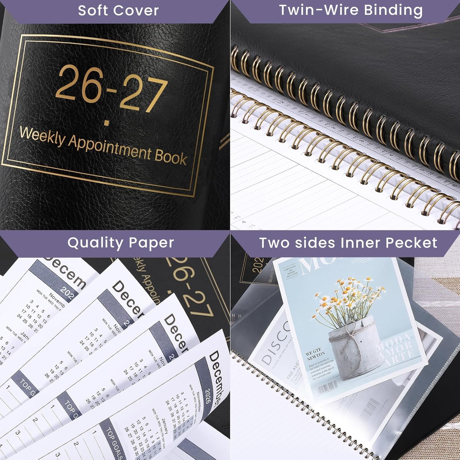 2026-2027 Professional Appointment Book with Daily 15-Minute Planning Guide