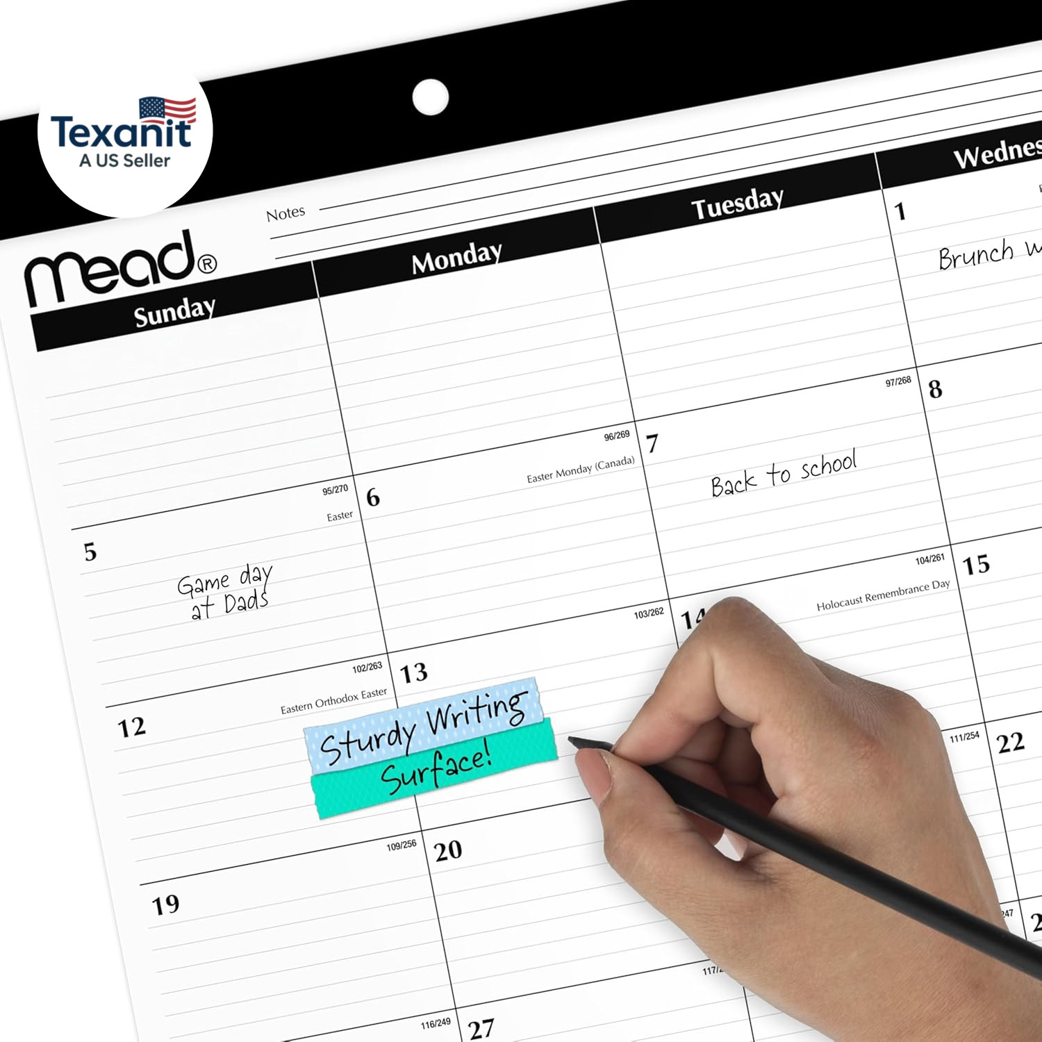 Desk Calendar 2026-2027 Planning Pad, Academic 15-Month April-June, Monthly, 17.