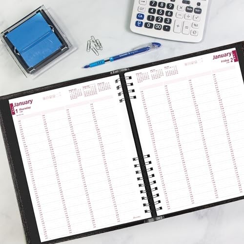 2026 Daily Professional Planner – 4-Person Appointment Book, Twin-Wire Binding,