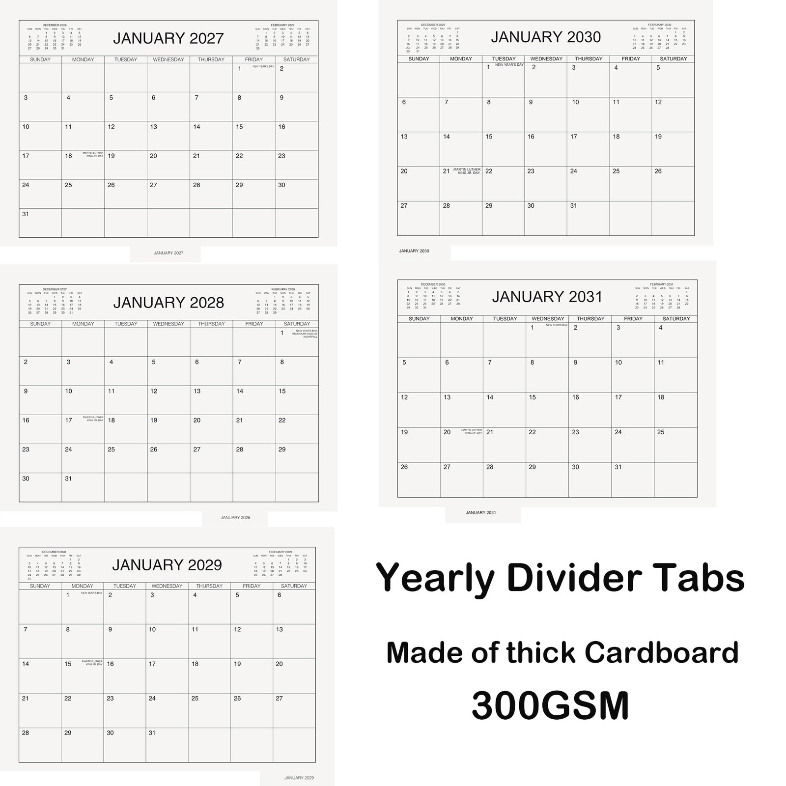 Ritadeshop 5 Year Calendar Planner Blue 11″ x 8.5″ Begin On Jan,