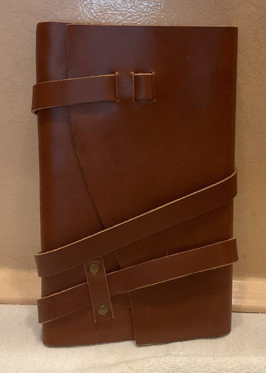 New Portland Leather Goods Large Wrap Journal Madrone Smooth Leather 5.5” X 9”