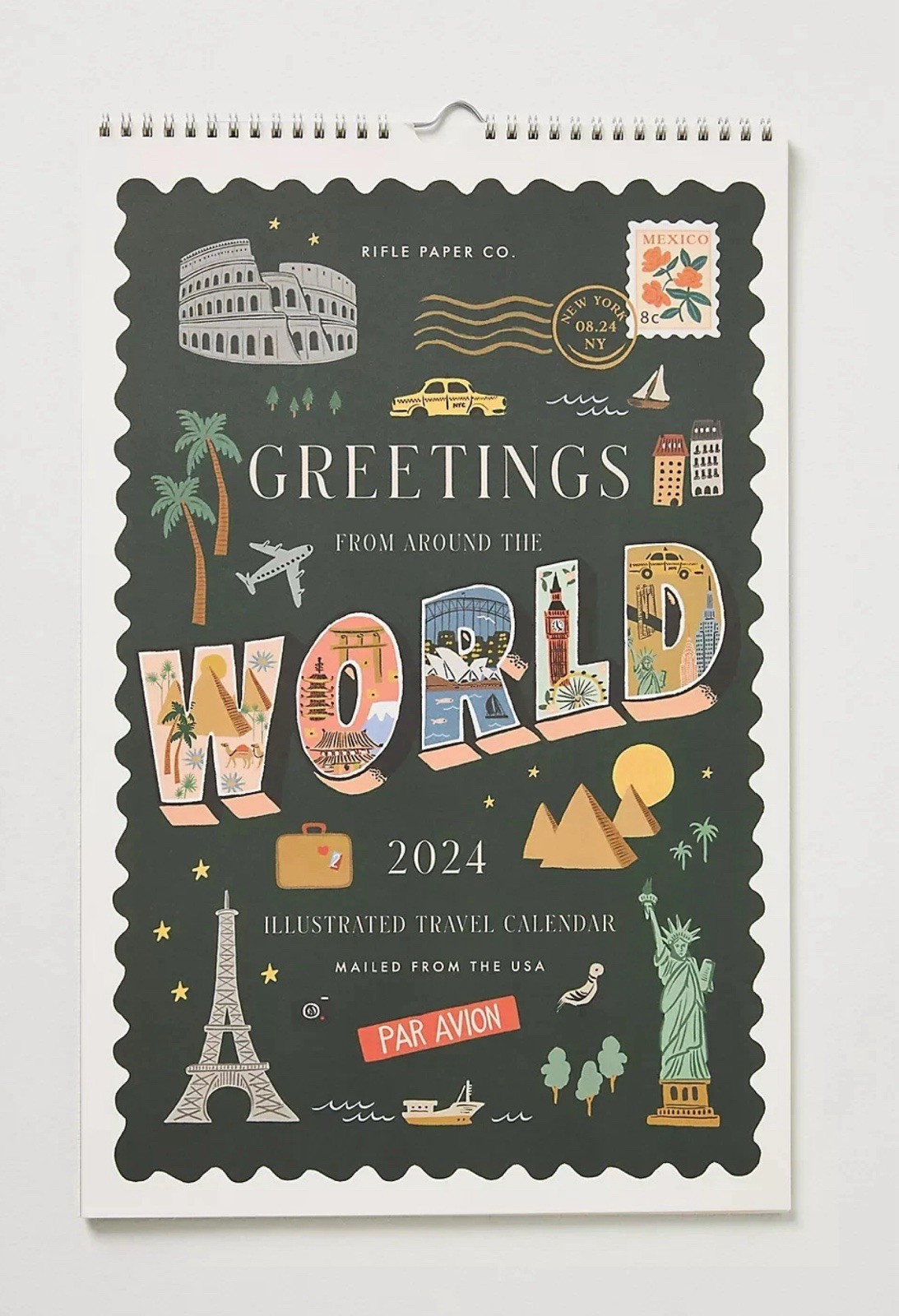 Anthropologie Rifle Paper Co Greetings World Traveler 2024 Calendar 12 Prints