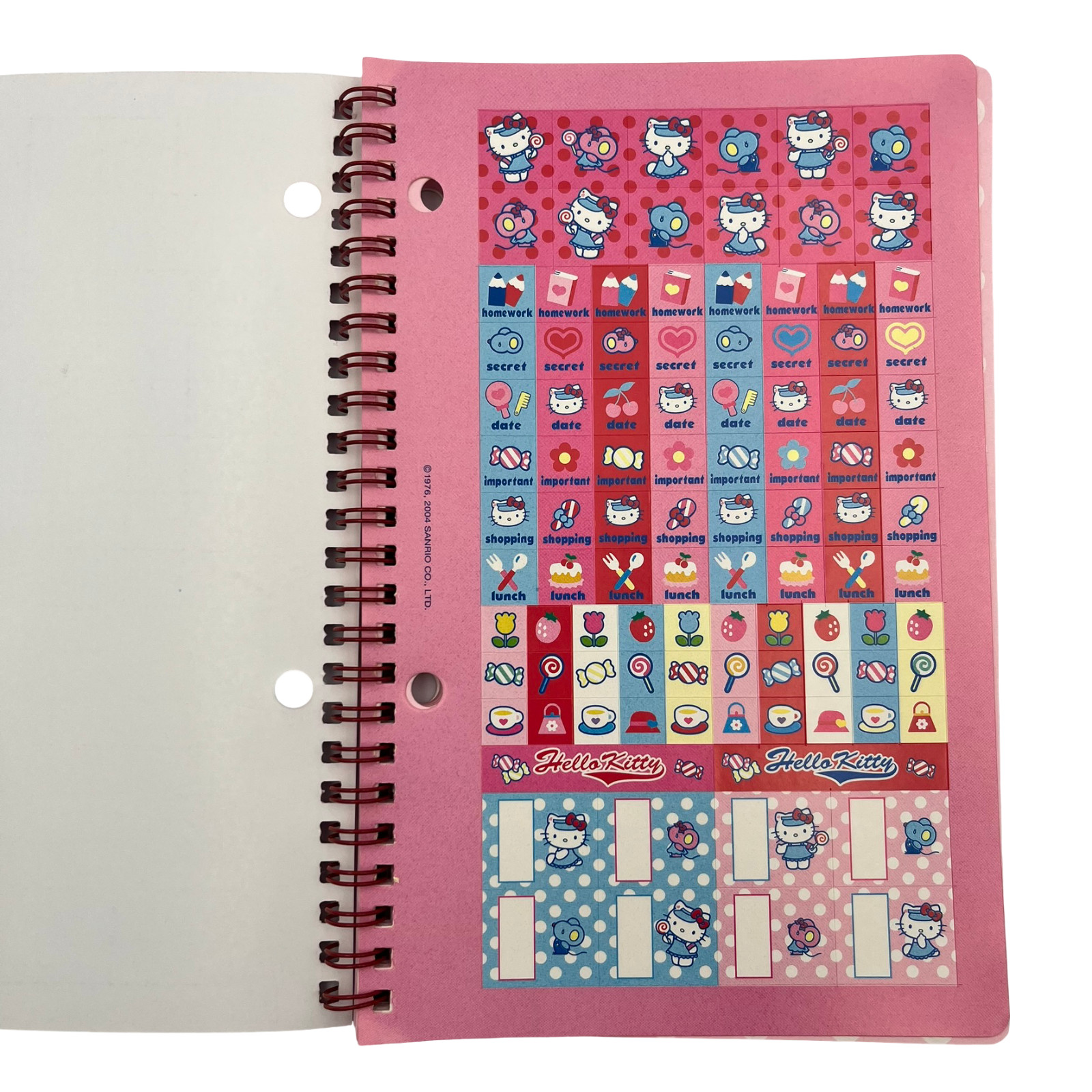 Hello Kitty Student Planner 60 Weeks+100 Stickers 2004 Sanrio New