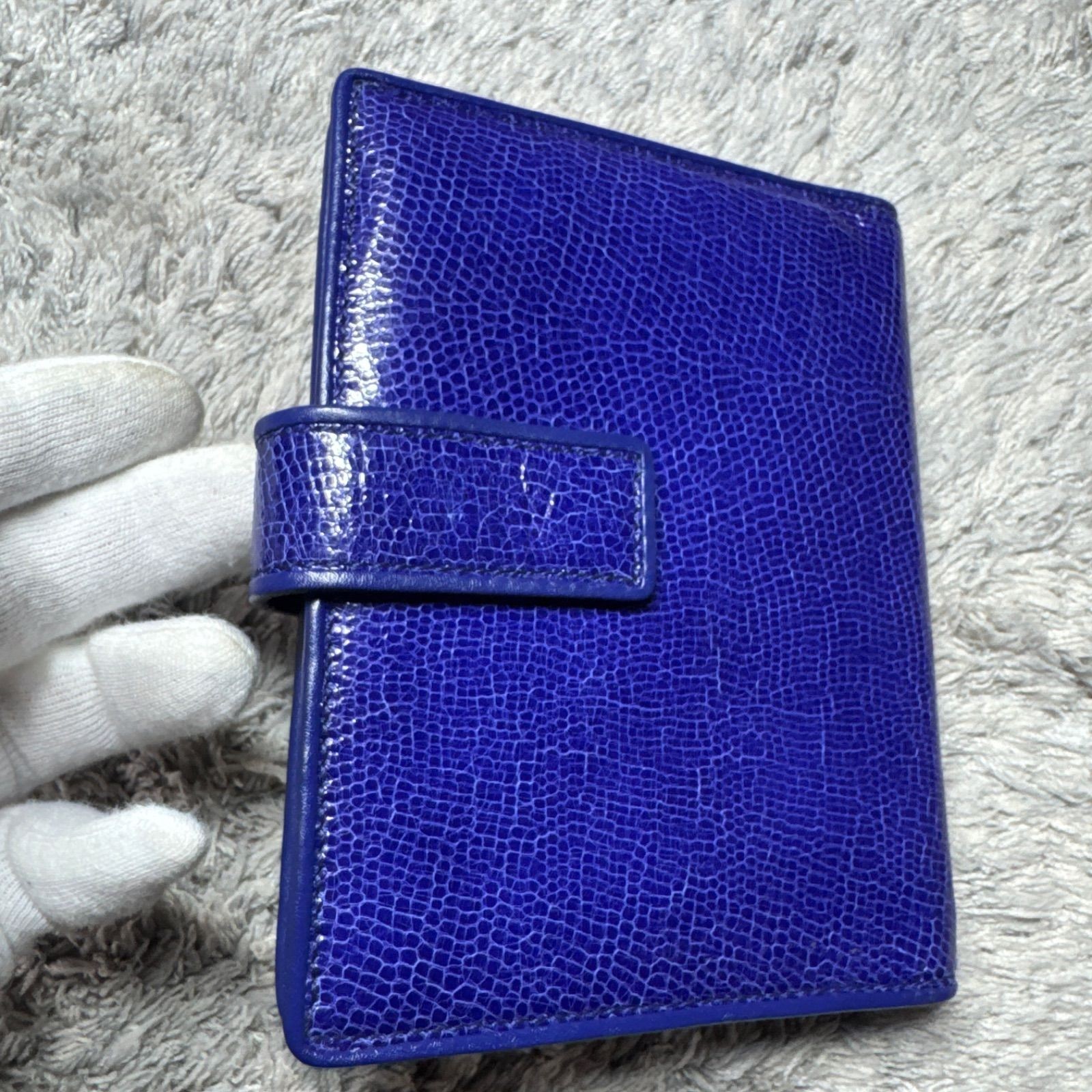 SMYTHSON System Notebook Notebook Cover Leather Blue with Gold Pen Used