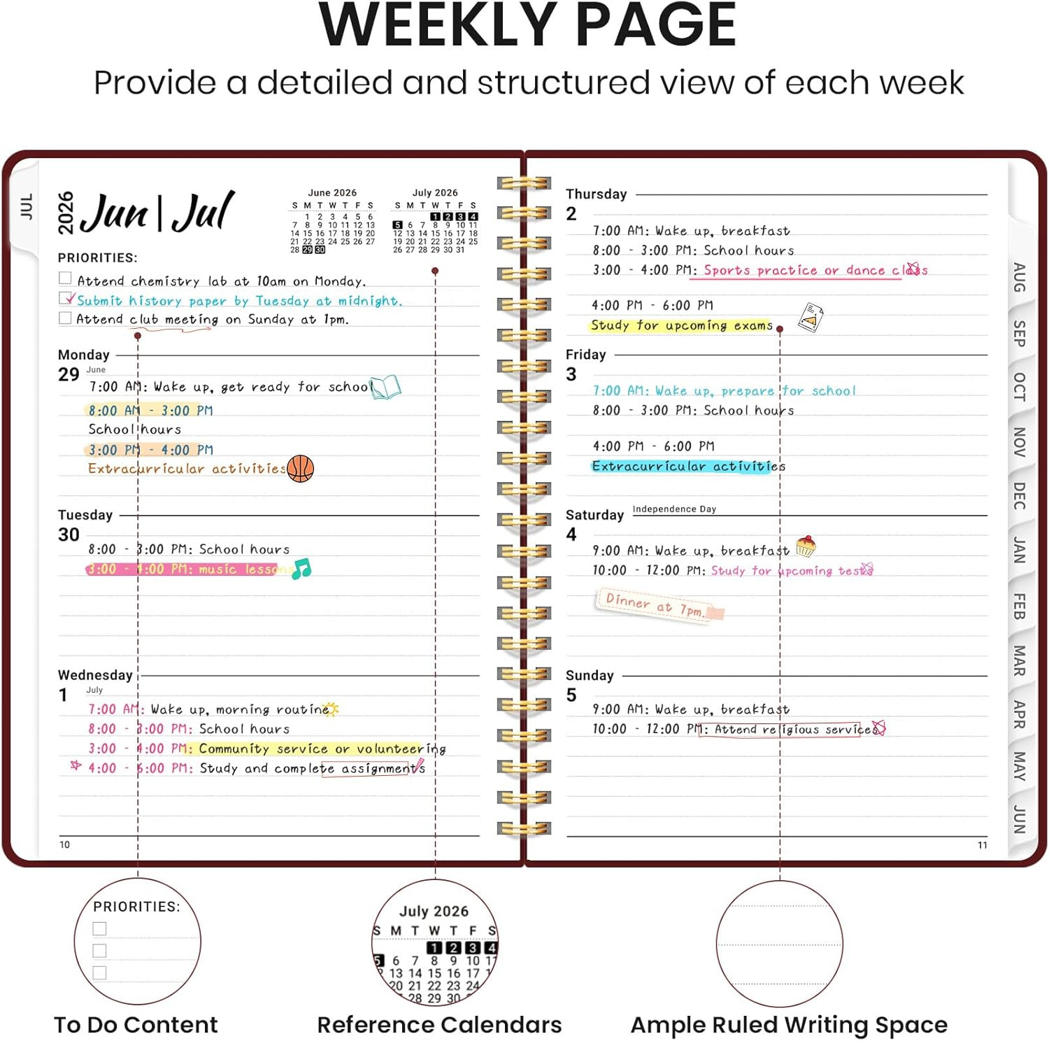 Planner 2026-2027 for Women & Men, Academic Monthly and Weekly Calendar Planner,